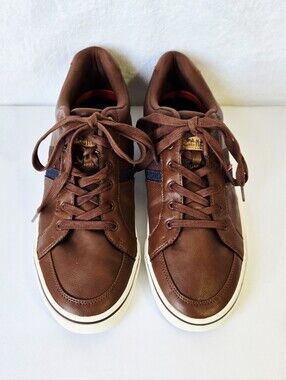 Levi Strauss & Co Men's Brown Casual Sneakers Size 12 Faux Leather Lace Up Shoes